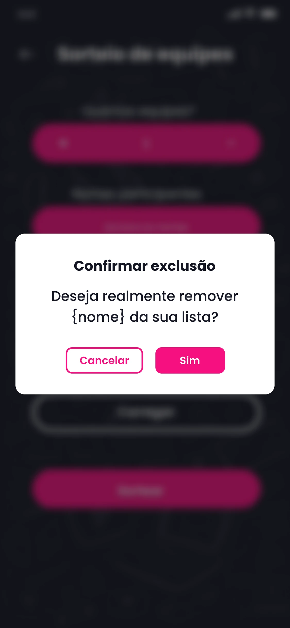 Confirmar exclusão