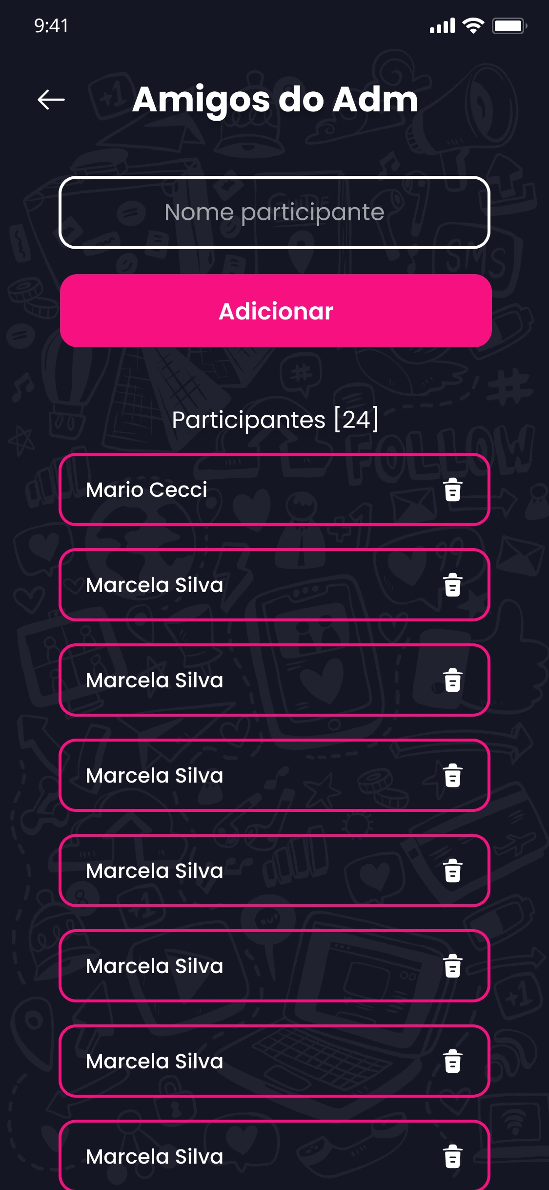 Gerenciar participantes