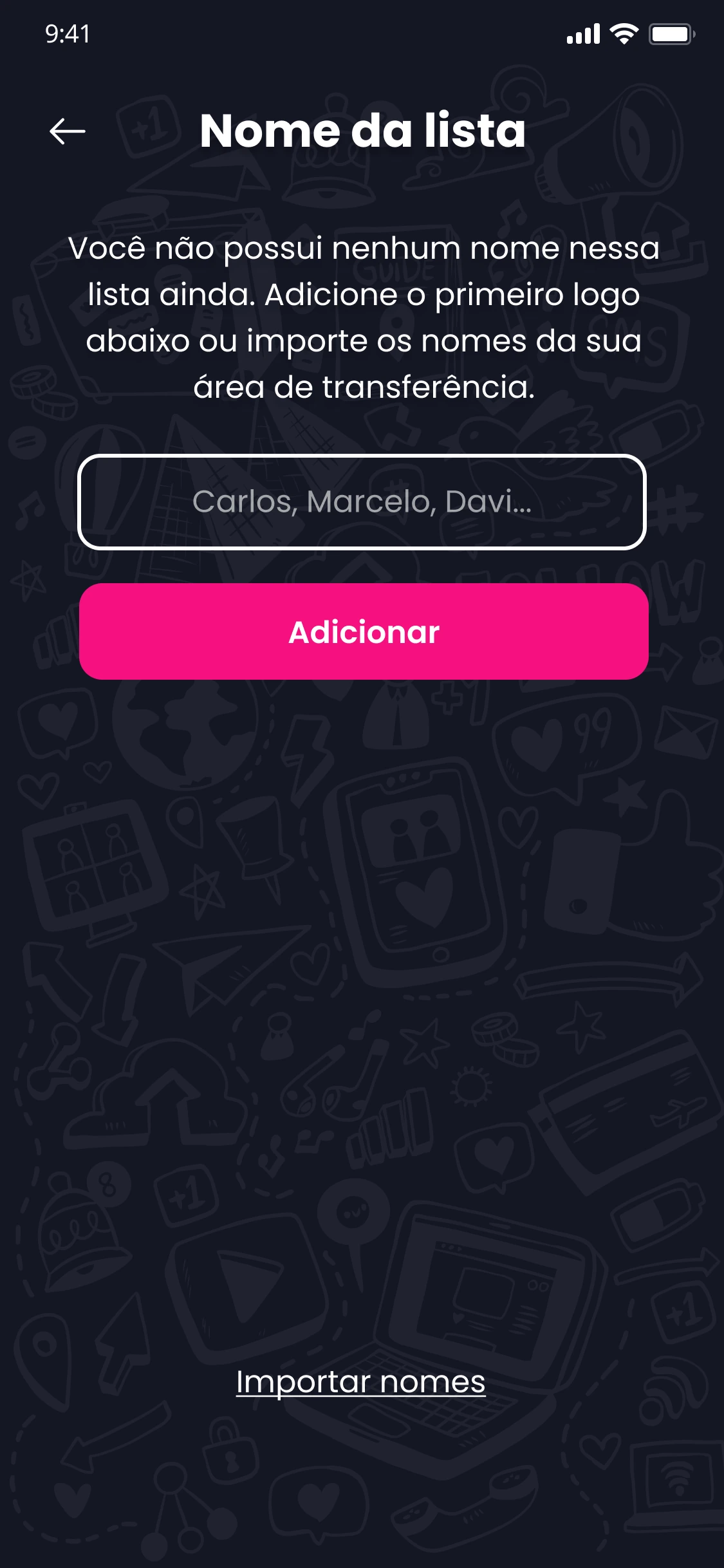 Primeiro participante
